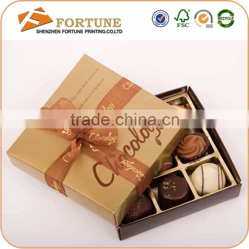 Custom Candy Box Exquisite Paper Chocolate Box With Divider