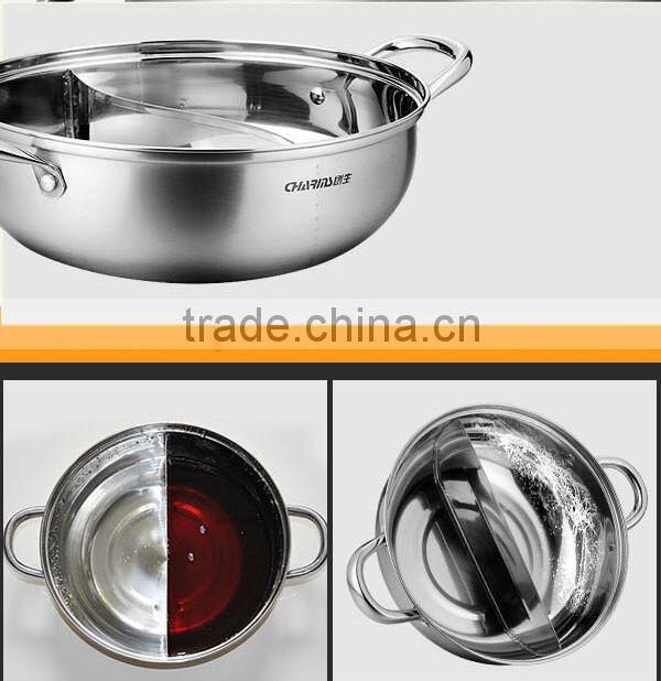 Best quality 26 28 30cm round roll top electric stainless steel hot pot