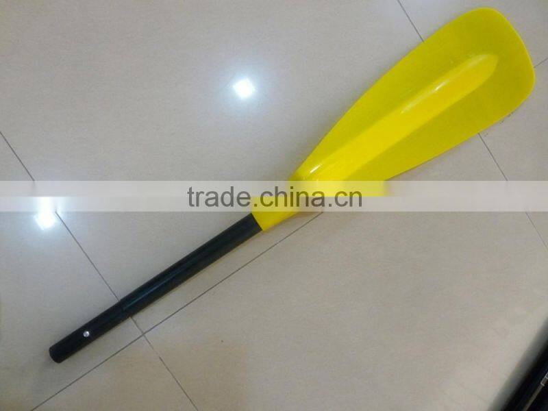 wholesale 3 pc fiberglass SUP paddle with yellow blade