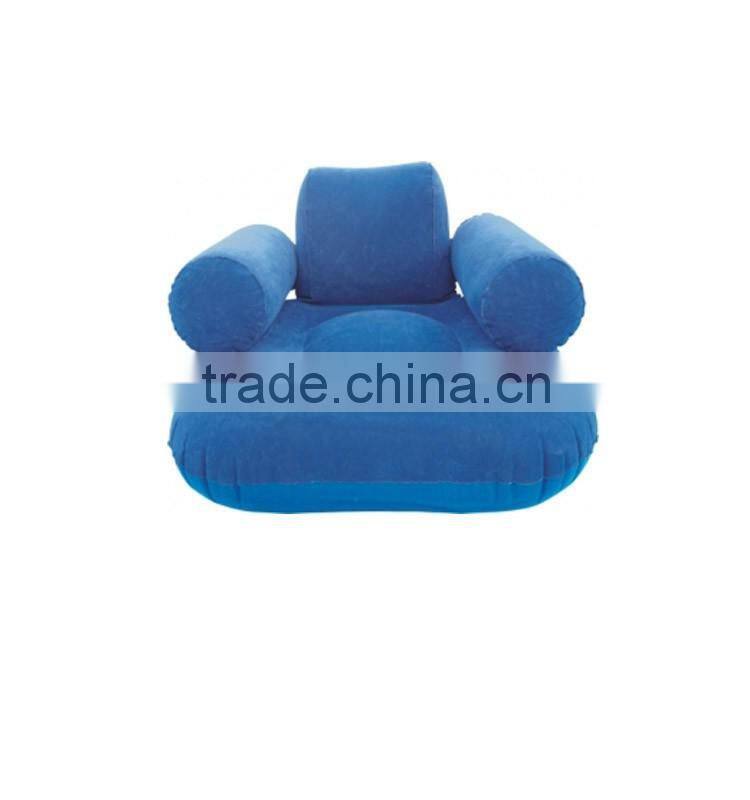 Customized durable inflatable flocked single sofa chair