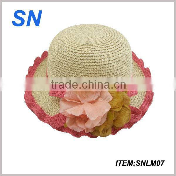 good quality customize girls peru straw hats