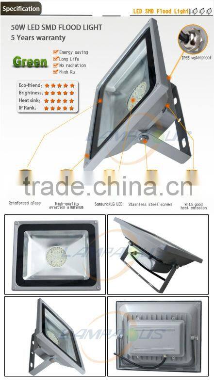 2015 new arrival high power smd led outdoor light reflector warm cool day white ip65 50w led floodlight