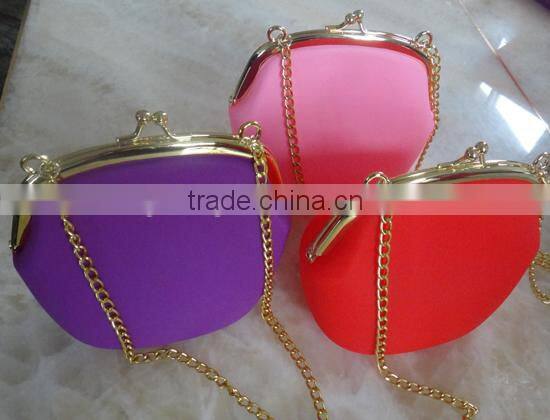 Simple bright colours silicon handbag fashion for women