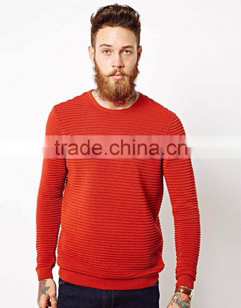 Man's soft ribbed knit Crew neck Jumper Sweater