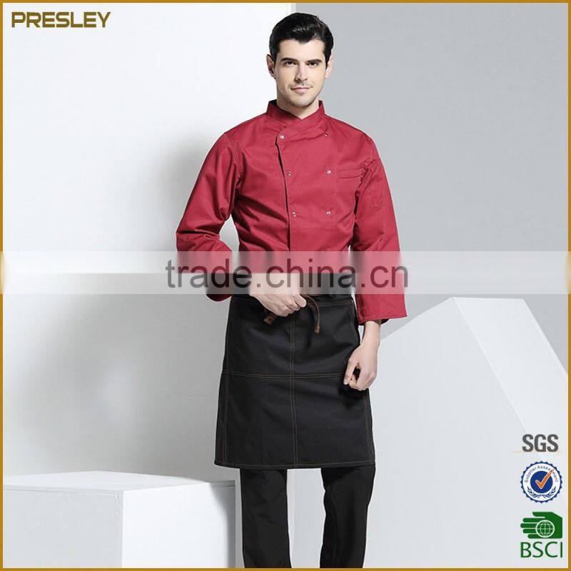 Promotional cooking cotton apron cutomized logo kitchen apron wholesale