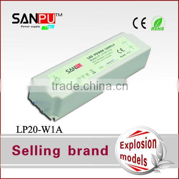 Hot selling SANPU single output IP67 waterproof 20w power supply 0-12v