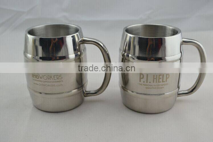 Double Wall Stainless Steel Barrel Mug of 16oz