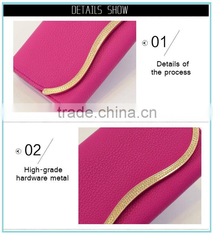 factory wholesale candy color women wallet leather purse