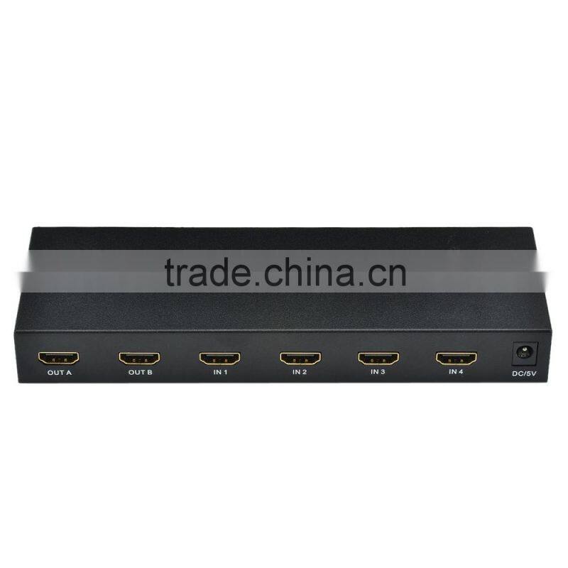 CHEERLINK HDMI True Matrix 4 in 2 out Full High Fidelity V1.3 1080p - Black