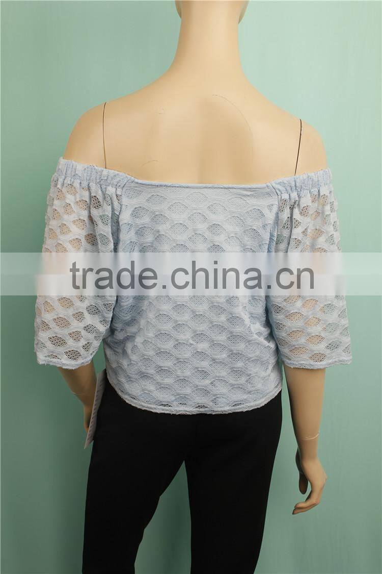 2016 S/S off shoulder summer fashion design lady blouse