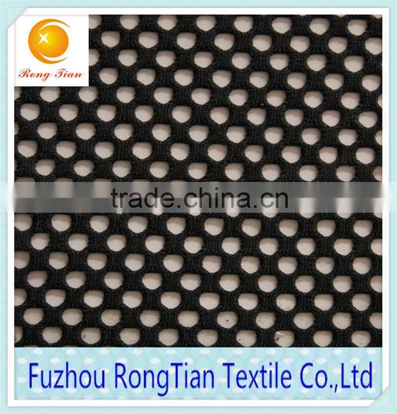 China suppliers 100 polyester tricot coarse mesh fabric for shoes