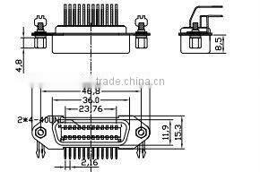 Micro Ribbon PCB Female Connectors with Spring Approvaled ULE346172