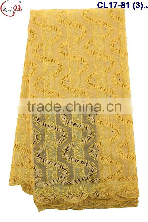 CL17-81 100% cotton guipure swiss voile lace fabric for women dress on sale on dinner party