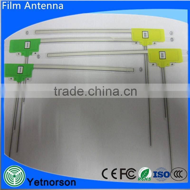 Film antenna L-type one-segment full-segment corresponding high sensitivity general-purpose yellow&green car film antenna
