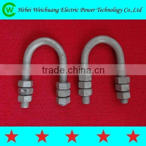 70kn High Quality Hot Dip Galvanized Standard U Bolt with Nut for Power Line Hadware Fittings Durable In Use