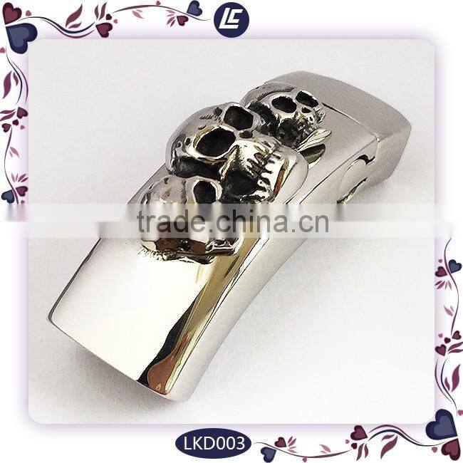 decorative crystal magnetic jewelry clasps for flat leather bracelets