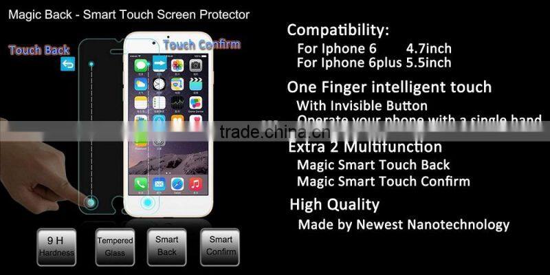 2015 9H Smart glass screen protector for iphone 6 smart tempered glass screen protector for iphone 6 smart tempered glass film