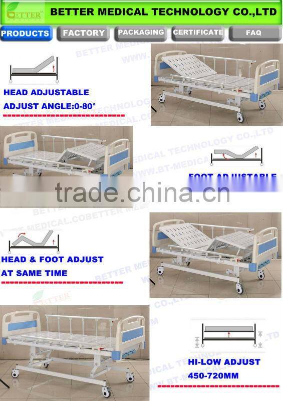 Three crank home hydraulic hospital bed
