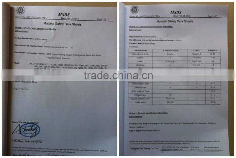 super 12v li-ion polymer battery 15000mah for monitor with battery charger/lithium battery for wholesale