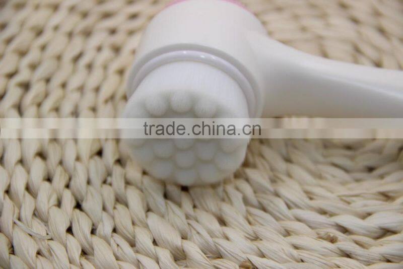 Newly skin care two sides silica gel add bristles face brush massage for women&men