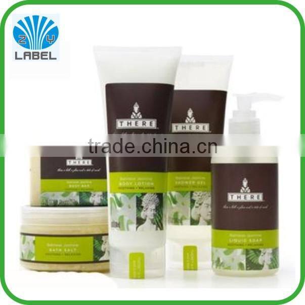 high quality pe label sticker for cosmetic bottles,custom adhesive cosmetic label sticker for plastic bottles