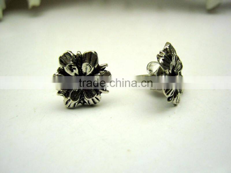 Oxidized Leaf Filigree Designer Sterling Silver Earring Jewelry, Oxidized 925 Sterling Silver Jewelry