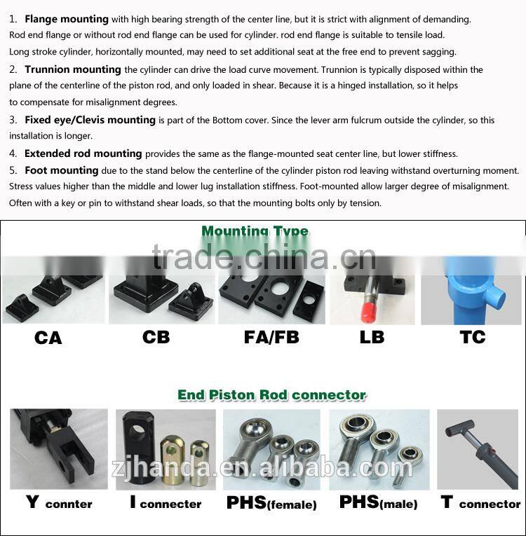 High quality double acting hydraulic cylinder parts