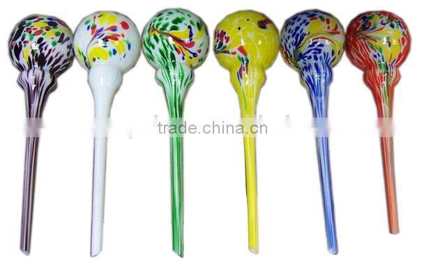 NEW!! Mixed Color Hand Blown Glass Flower Globe Satering Bulb Sprinkler Watering Ball