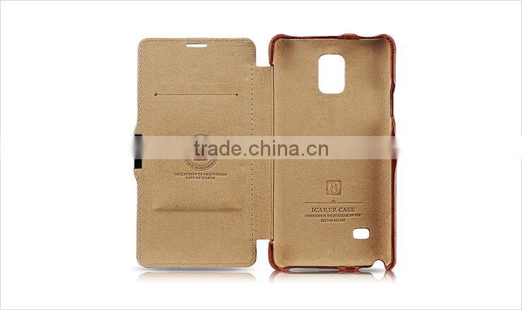 China supplier leather case for galaxy note 4