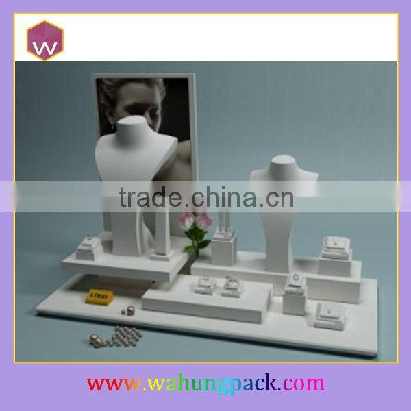 Promotion wood jewel ring necklace stands shop displays