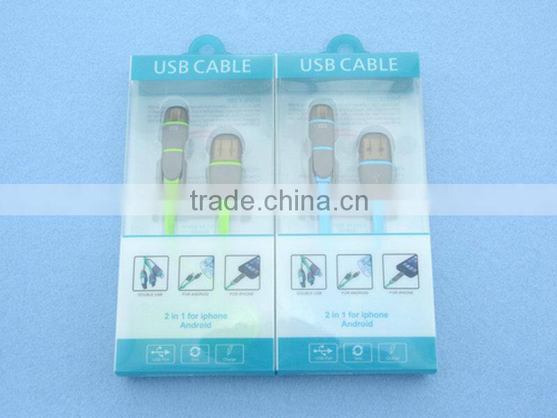 newest model V8 and 5s together usb cable for iphone 5 & for iphone5s & android phone