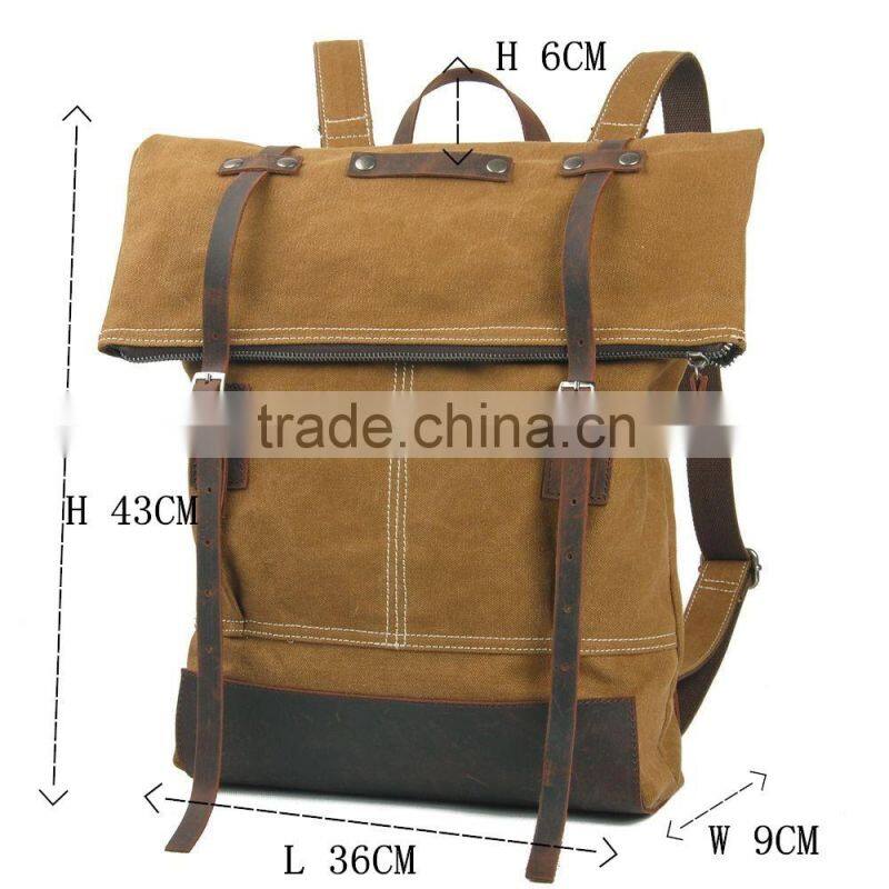 Trendy eminent waxed canvas 15inch laptop travel backpack laptop rucksack wholesale laptop backpack bag from guangzhou supplier