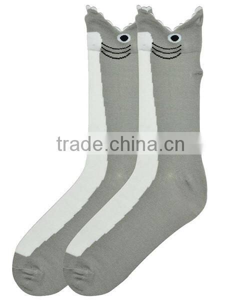 wholesale custom made logo design crazy shark socks