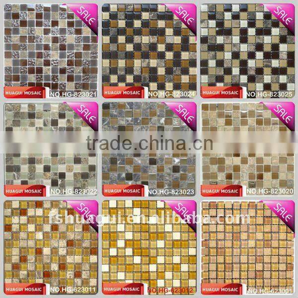 Light emperador marble mosaic hallway tiles 15*48*8mm HG-CDT386