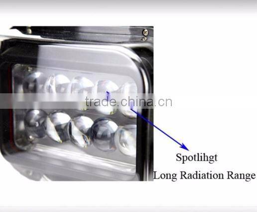 Car Motorcycle black square 50w/10pcs*5w spot LED headlight