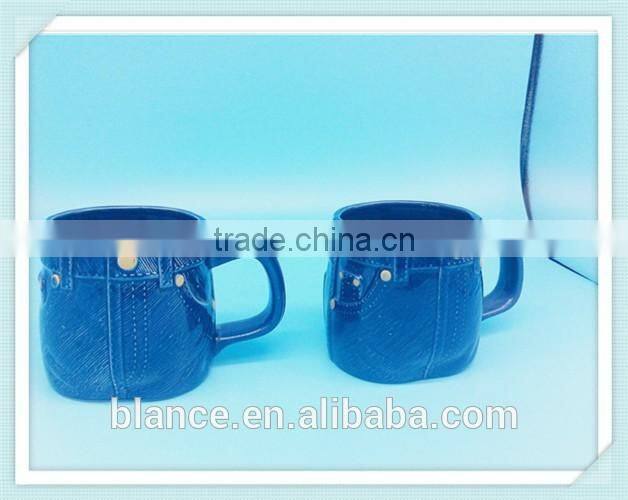 ceramic handmade 3d jeans mug with jeans design
