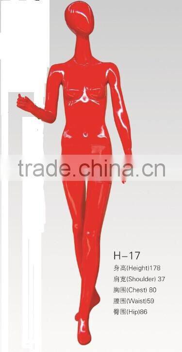 H-17 red bright mannequin 178cm women fashion mannequin high quality Fiberglass Female Mannequins