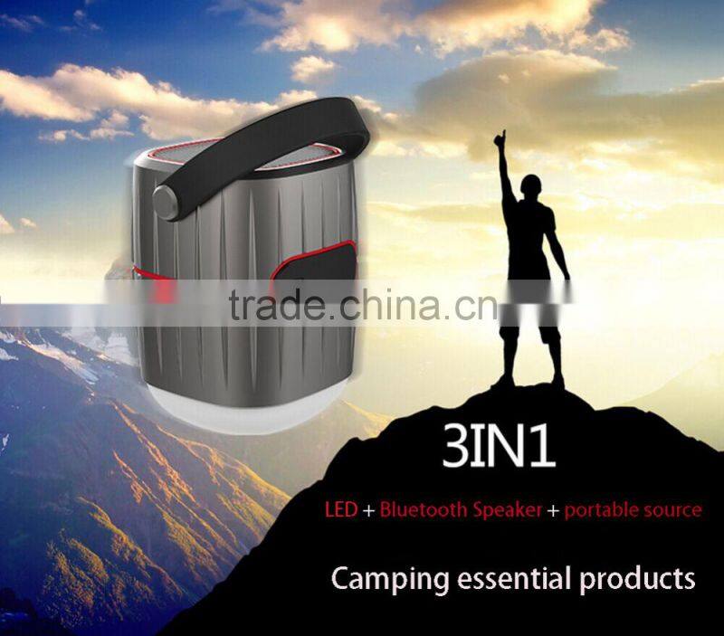 Portable bluetooth wireless speaker music receiver withCamping emergency LED light