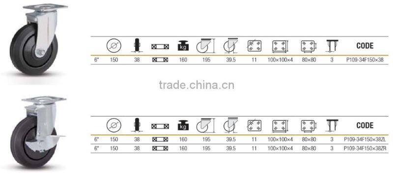150mm Precision ball bearing swivel head Double ball bearings caster