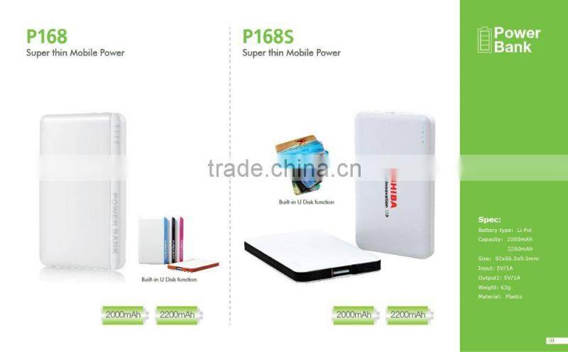 2016 Hot selling slim 3000mah credit card portable power bank silm bank power 2 IN 1 USB Charger