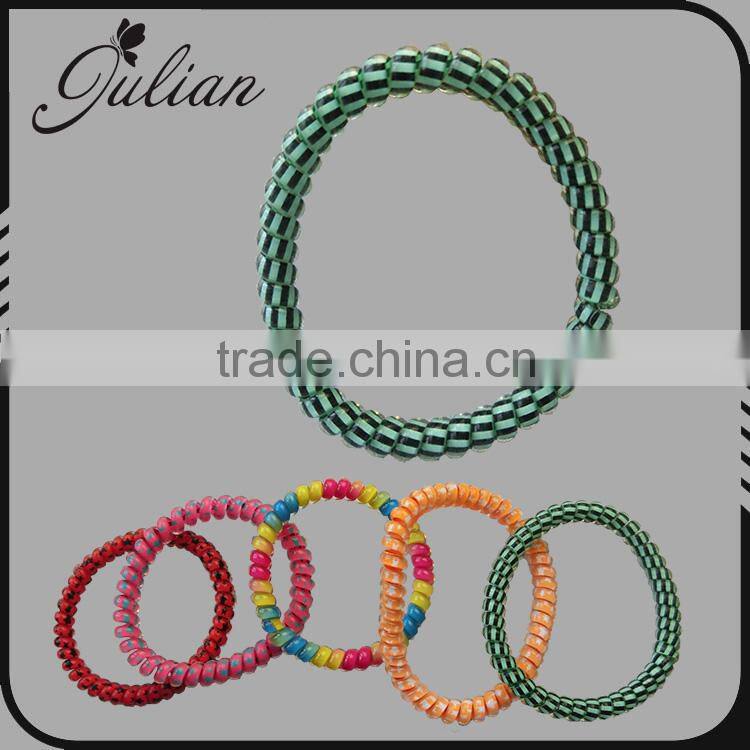 Telephone Wire Gum Springs Elastic Hair Bands Spiral Scrunchy Hairbands Headbands Hair Ties FHHTA0019-1