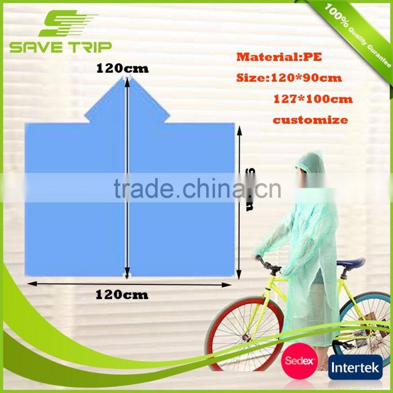 Wholesale free sample transparent PE fashional cheap prices disposable ladies raincoat
