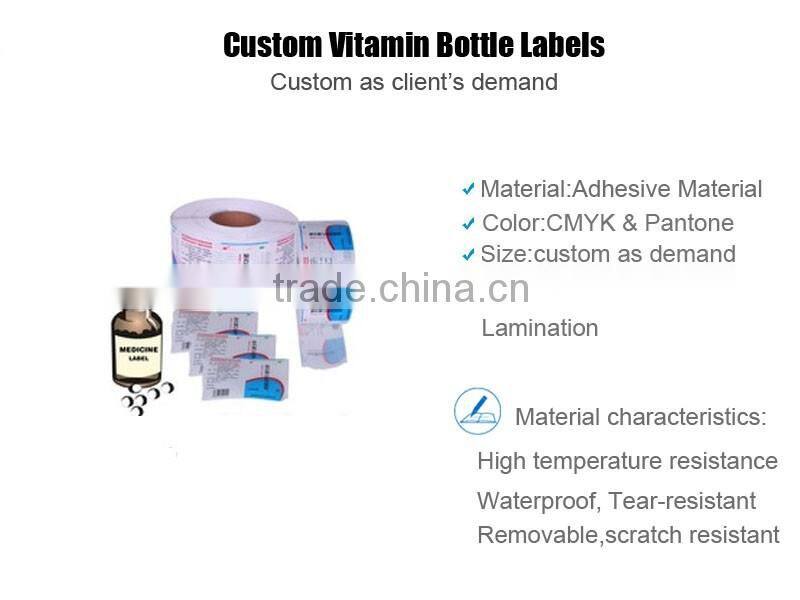 Custom Vitamin Pill Pharmacy Bottle Labels Label Size To Sticker
