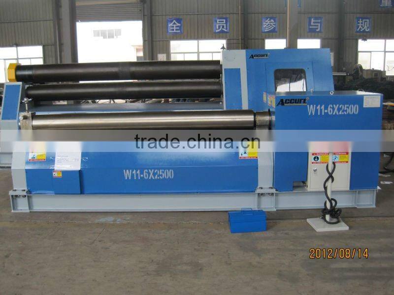 6mm mechanical metal sheet rolling machine , steel roll bending machine