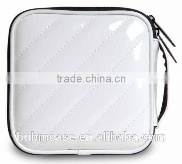White BUBM 32 Capacity PU Leather Cover CD Case CD Box DVD Case CD-ROM Holder Car Disc Case