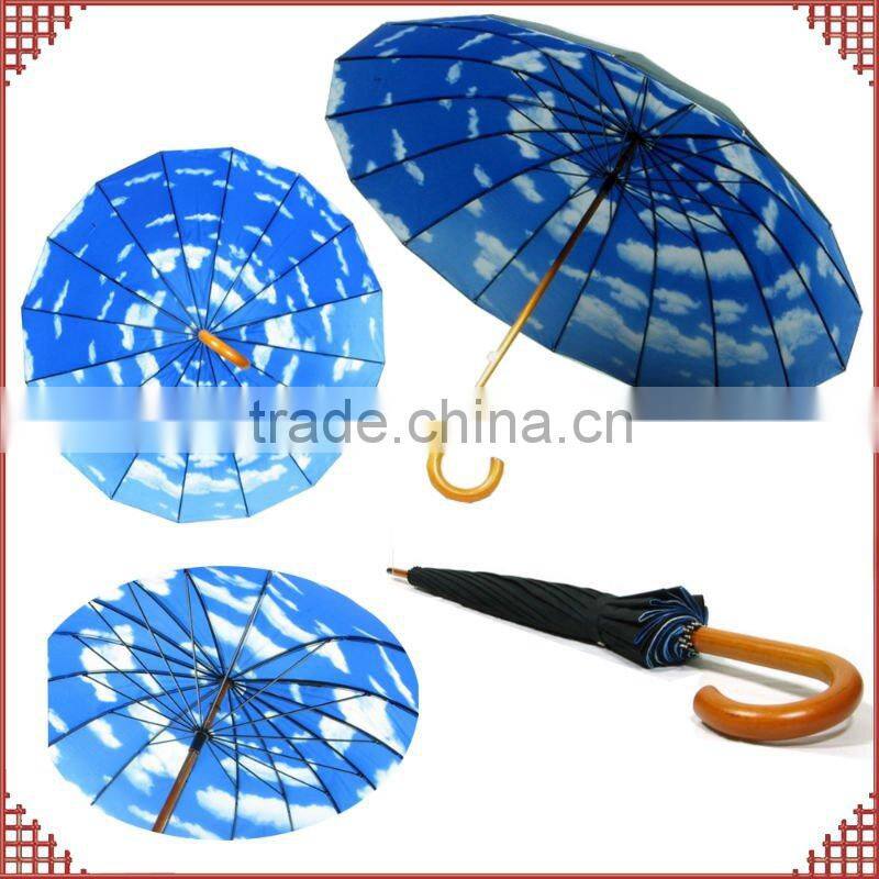 cheaper promotional umbrella with blue sky design