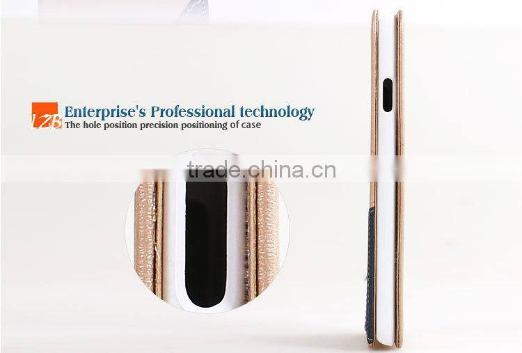 LZB Wholesale custom leather cell phone cases for iphone 5s flip cover with stand