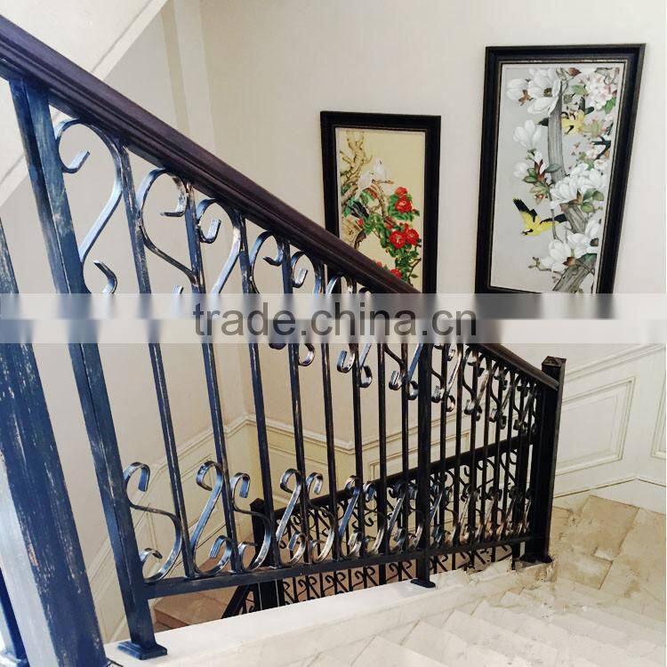 Top-selling wrought iron outdoor handrails for steps and black stair railing outdoor on alibaba online shopping