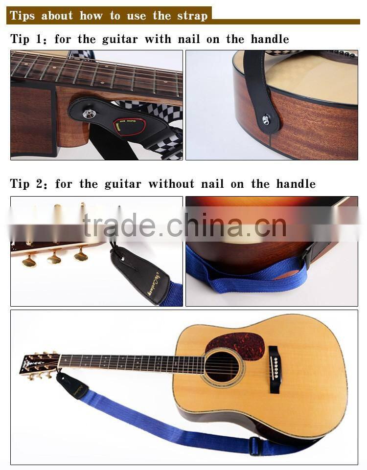Factory OEM Custom Leather Guitar Strap