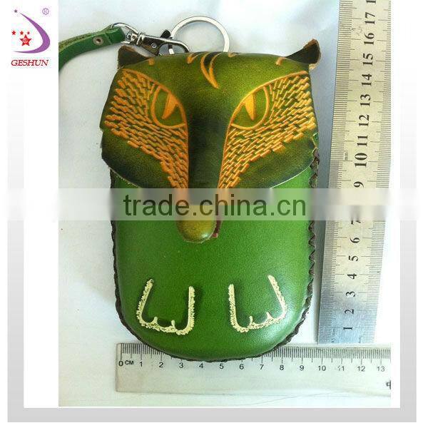 fox head leather coin wallet